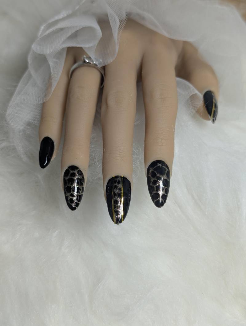 Press On Nails Set/Nägel Gelnägel /Kunstnägel Schwarz Elegant von Etsy - NagelUniversum
