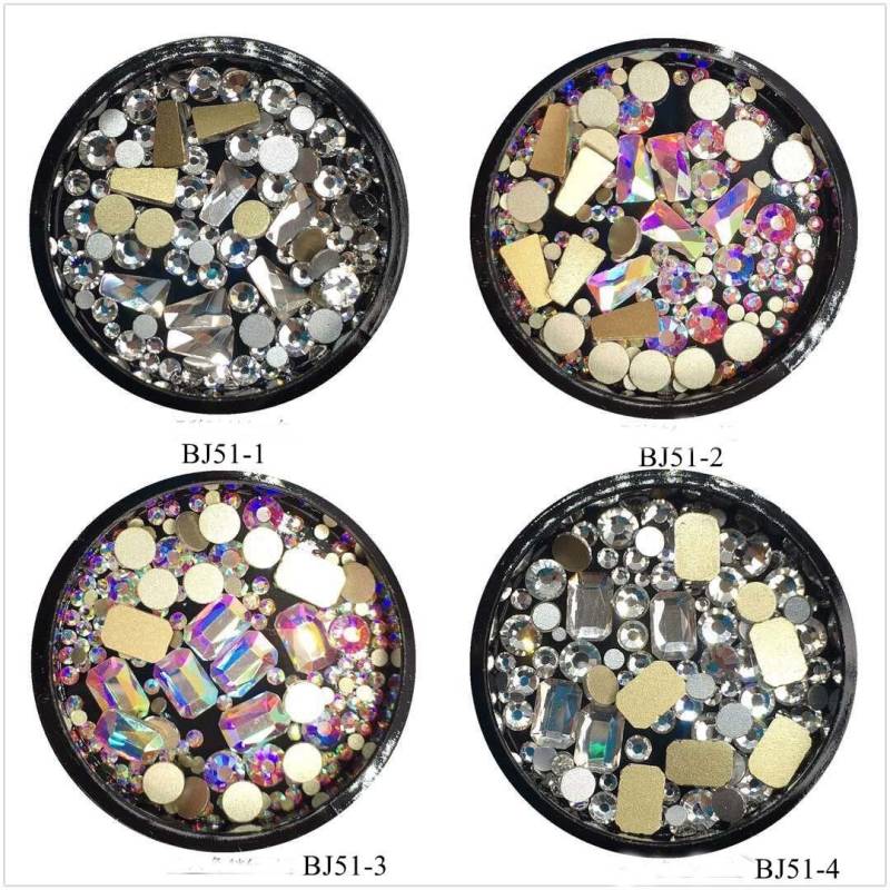 1 Glas Nailart Mix Gem Strass Deco in Gläser T-Form Rechteck-Form Bj51 von Etsy - NailAngel2019