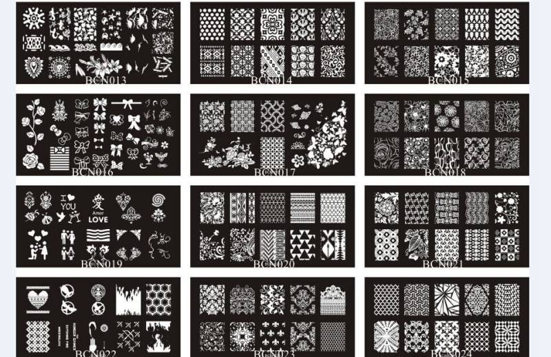 1 Stück Brn13-24 6 12 cm Rechteckform Hochwertige Blaue Film Nail Art Stamping Bild Platte Edelstahl Liebe Vollabdeckung Spitze Rose von Etsy - NailAngel2019