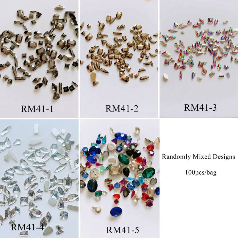 1 Tasche Nail Art Crystal Gem Zufällig Verschiedene Designs in Einer Farben Rm41 von Etsy - NailAngel2019