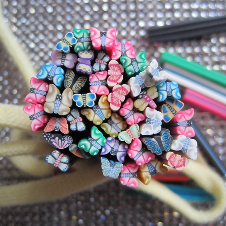 100Pcs/Tasche 5mm Gemischt Schmetterling &dragonfly Form Clay Cane Fancy Nail Art Polymer von Etsy - NailAngel2019