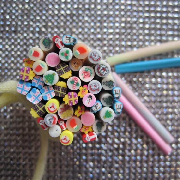100Pcs/Tasche 5mm Gemischt Schöne Weihnachtsform Clay Cane Fancy Nail Art Polymer von Etsy - NailAngel2019