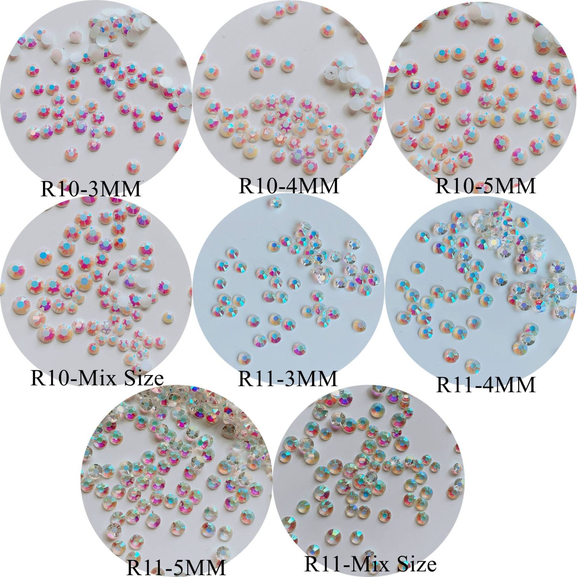 100Pcs Nail Art Harz Strass 4mm/5mm Wirbel Form Weiß Ab Und Transparente Farben R10-11 von Etsy - NailAngel2019