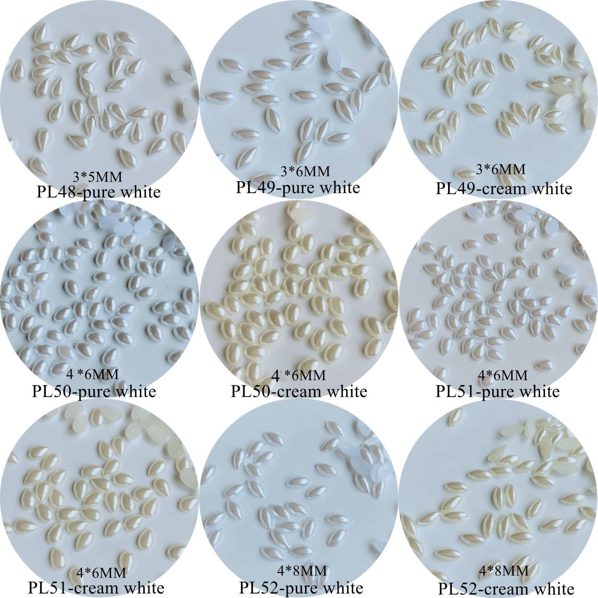 100Pcs Verschiedene Formen Flach-Zurück Perle Tropfen Oval Reis Form Nagel Dekoration Kunst von Etsy - NailAngel2019