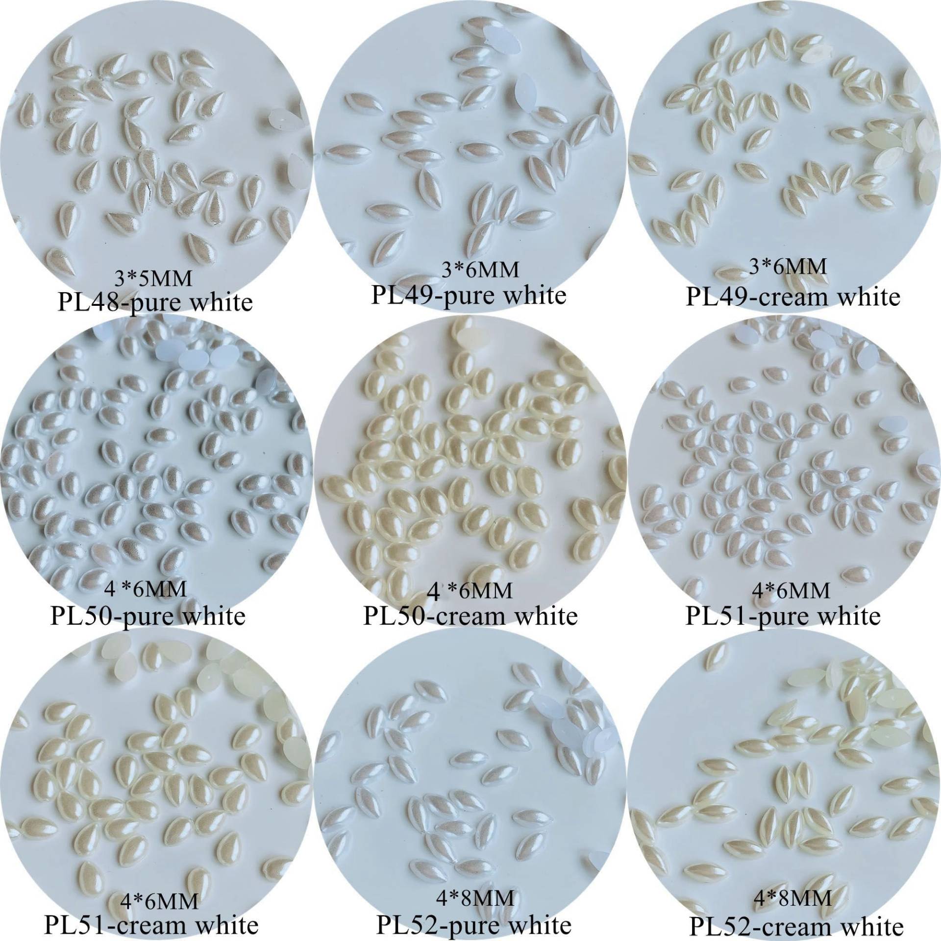 100Pcs Verschiedene Formen Flach-Zurück Perle Tropfen Oval Reis Form Nagel Dekoration Kunst von Etsy - NailAngel2019