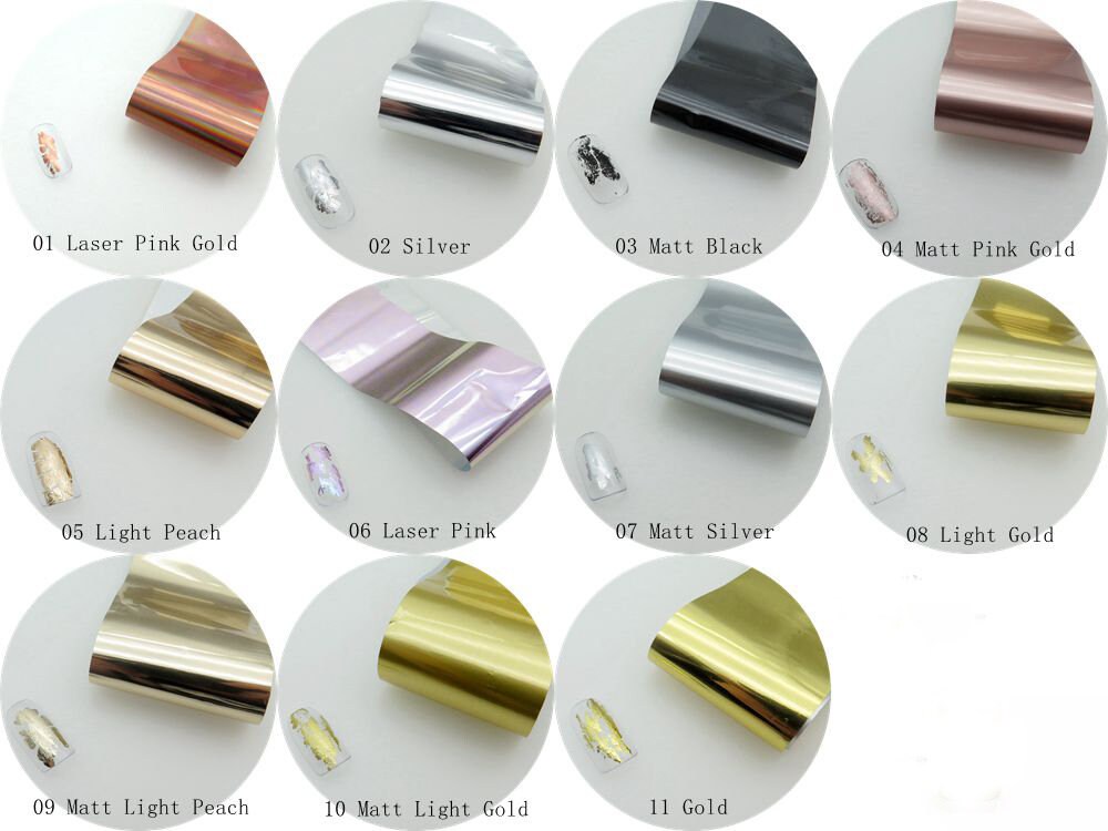 1Bottle Verschiedene Farbe Nail Art Folie Transfer Stciker Aufkleber 4cm 1M in Kunststoffflasche von Etsy - NailAngel2019