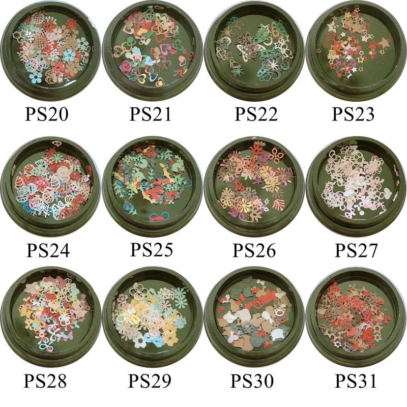 1Jar Mixed-Design Bunte Spezialpapier Aufkleber Nicht Klebende Weiche Blume Stern Herz Raum Meer Serie Ps20-31 von Etsy - NailAngel2019