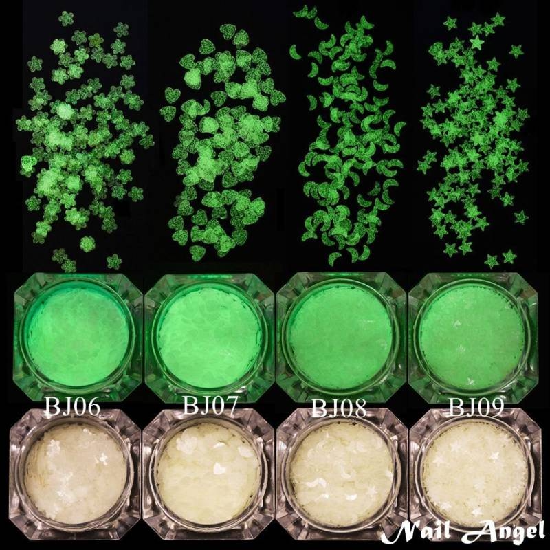 1Jar Nail Art Luminated Blume Stern Herz Und Mond Glitter Stücke Licht Glühen in Der Nacht Bj06-09 von Etsy - NailAngel2019