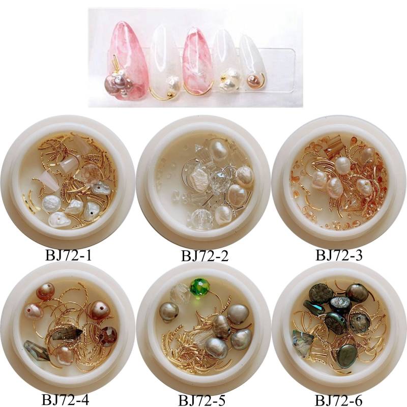 1Jar Nail Art Mix Dekorationen Perle Mit Metall Stud Und Perlen Gemischt in Jar Bj72 von Etsy - NailAngel2019