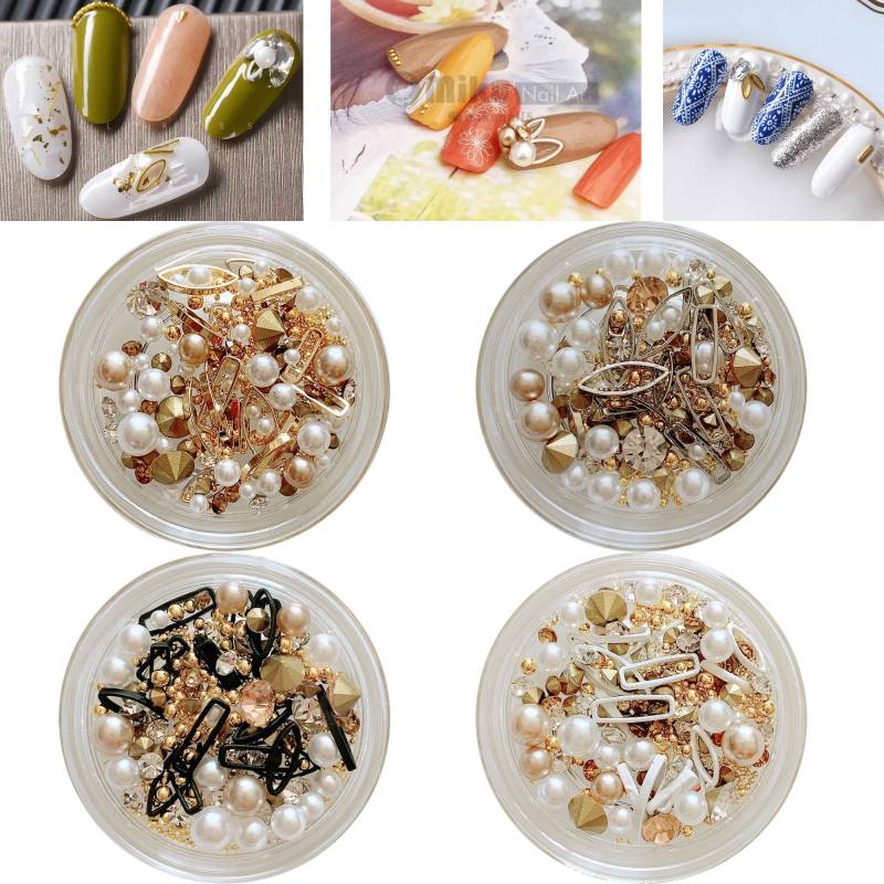 1Jar Nail Art Mix Dekorationen Perlen Metall Deco Strass Gemischt in Jar Bj73 von Etsy - NailAngel2019
