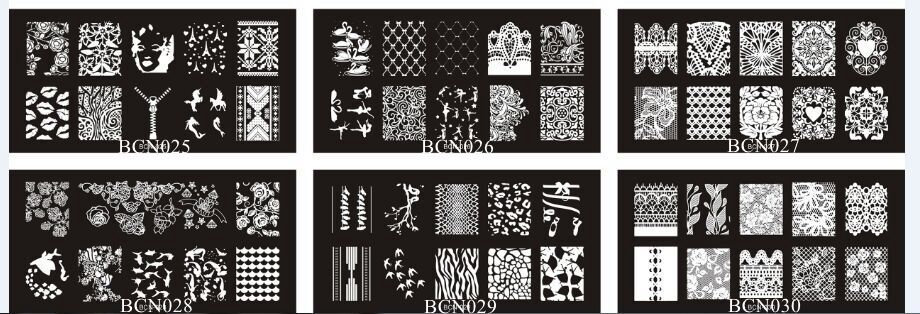 1Pc Bcn25-30 6 12cm Rechteck Form Hohe Qualität Blau Film Nail Art Stamping Bild Platte Edelstahl Liebe Full-Cover-Spitze Rose von Etsy - NailAngel2019