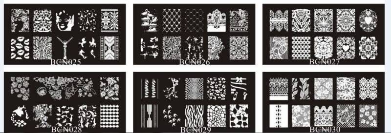 1Pc Bcn25-30 6 12cm Rechteck Form Hohe Qualität Blau Film Nail Art Stamping Bild Platte Edelstahl Liebe Full-Cover-Spitze Rose von Etsy - NailAngel2019