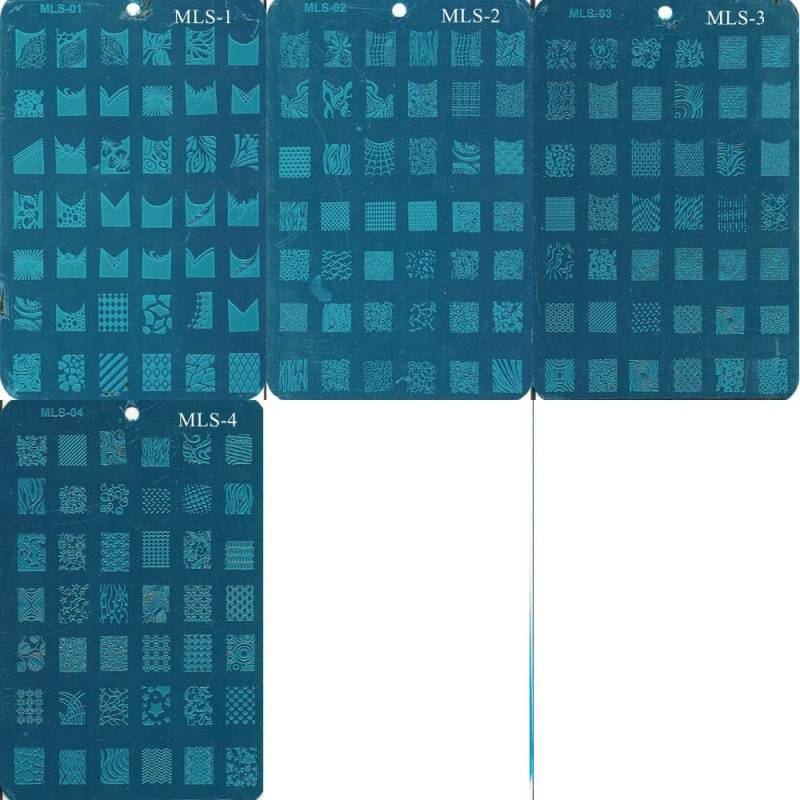 1Pc Mls01-03 14, 5 9, 5 cm Rechteck Form Blau Film Nail Art Stamping Bildplatte Edelstahl Französisch Stil von Etsy - NailAngel2019