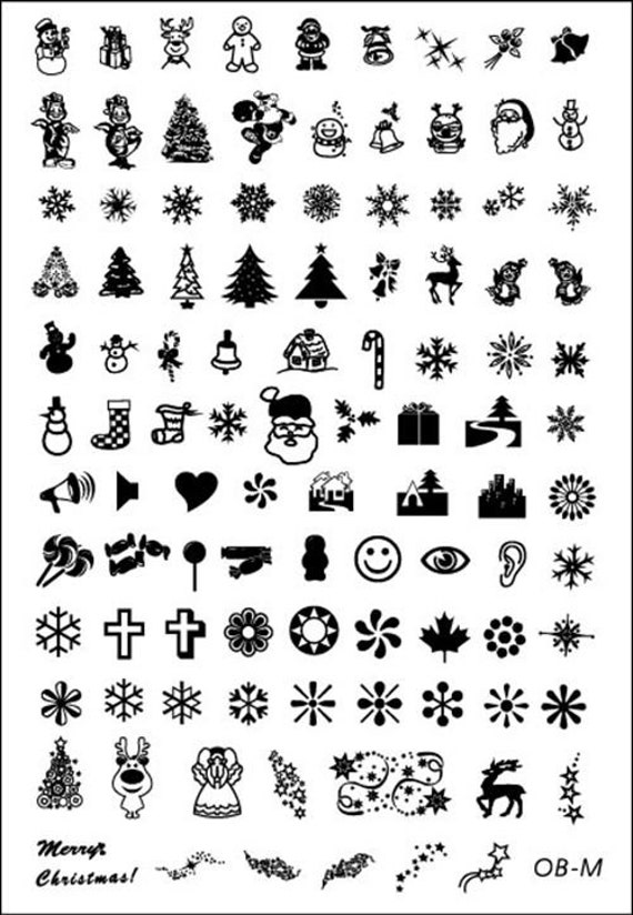 1Pc Ob-M/K 14, 5 21cm Rechteck Form Blau Film Nail Art Stamping Bildplatte Edelstahl Weihnachten Und Halloween-Serie von Etsy - NailAngel2019