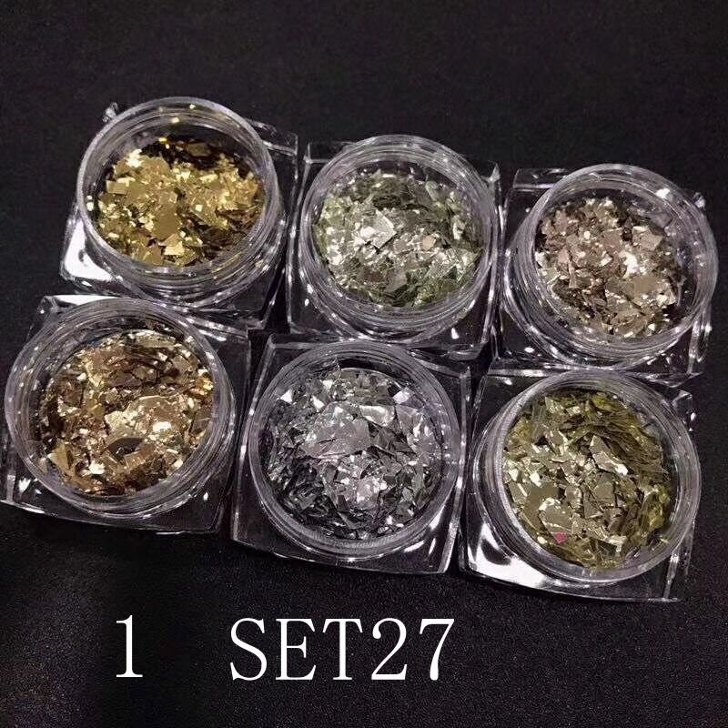 1Set Nail Art 6 Farben Pro Satz Glitter Stücke Gold Silber Rose Transparent Deco Set27-29 von Etsy - NailAngel2019