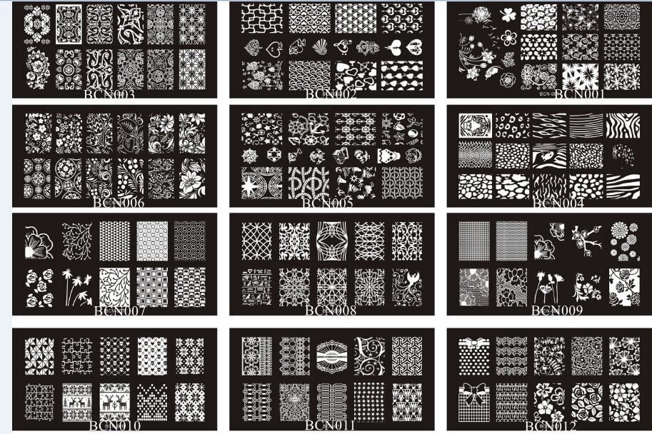 1Stk Bcn01-12 612cm Rechteck Form Hochwertige Blaue Folie Nail Art Stempelbild Platte Edelstahl Liebe Vollhülle Spitze Rose von Etsy - NailAngel2019