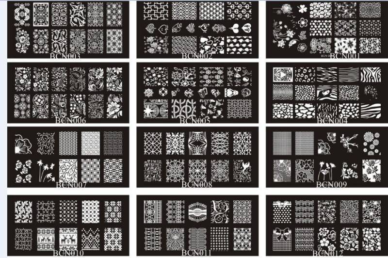 1Stk Bcn01-12 612cm Rechteck Form Hochwertige Blaue Folie Nail Art Stempelbild Platte Edelstahl Liebe Vollhülle Spitze Rose von Etsy - NailAngel2019