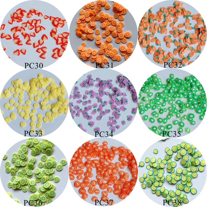 20G/Tasche Polymer Clay Scheiben 3D 5mm Aufkleber Obst Serie Erdbeere Avocado Traube Zitrone 20G/Tasche Polymer Clay Scheiben 3D 5mm Aufkleber Obst Serie Erdbeere Avocado Traube Zitrone von Etsy - NailAngel2019