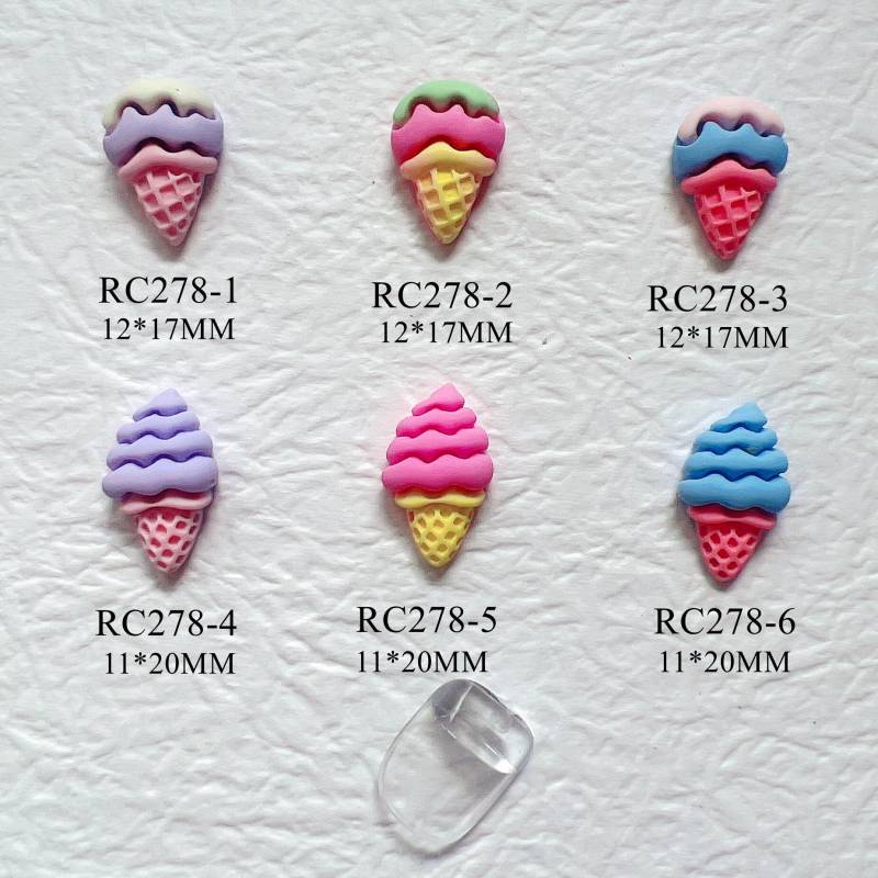 30 Stk./Tasche Cartoon Ice Cream Design Resin Deko Nail Art Dekoration Nagel Diy Deco Rc278 von Etsy - NailAngel2019