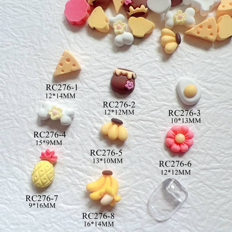 30 Stück/Tasche Cartoon Käseei Banane Ananas Design Resin Deko Nail Art Dekoration Nagel Diy Deco Rc276 von Etsy - NailAngel2019