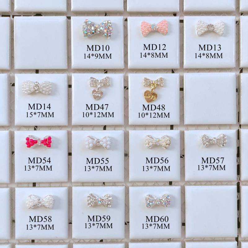 5 Stück Ausgefallene Metall 3D Charms Metalldekoration Mit Strass Bogen Perlen Nail Art Dekoration Handy von Etsy - NailAngel2019