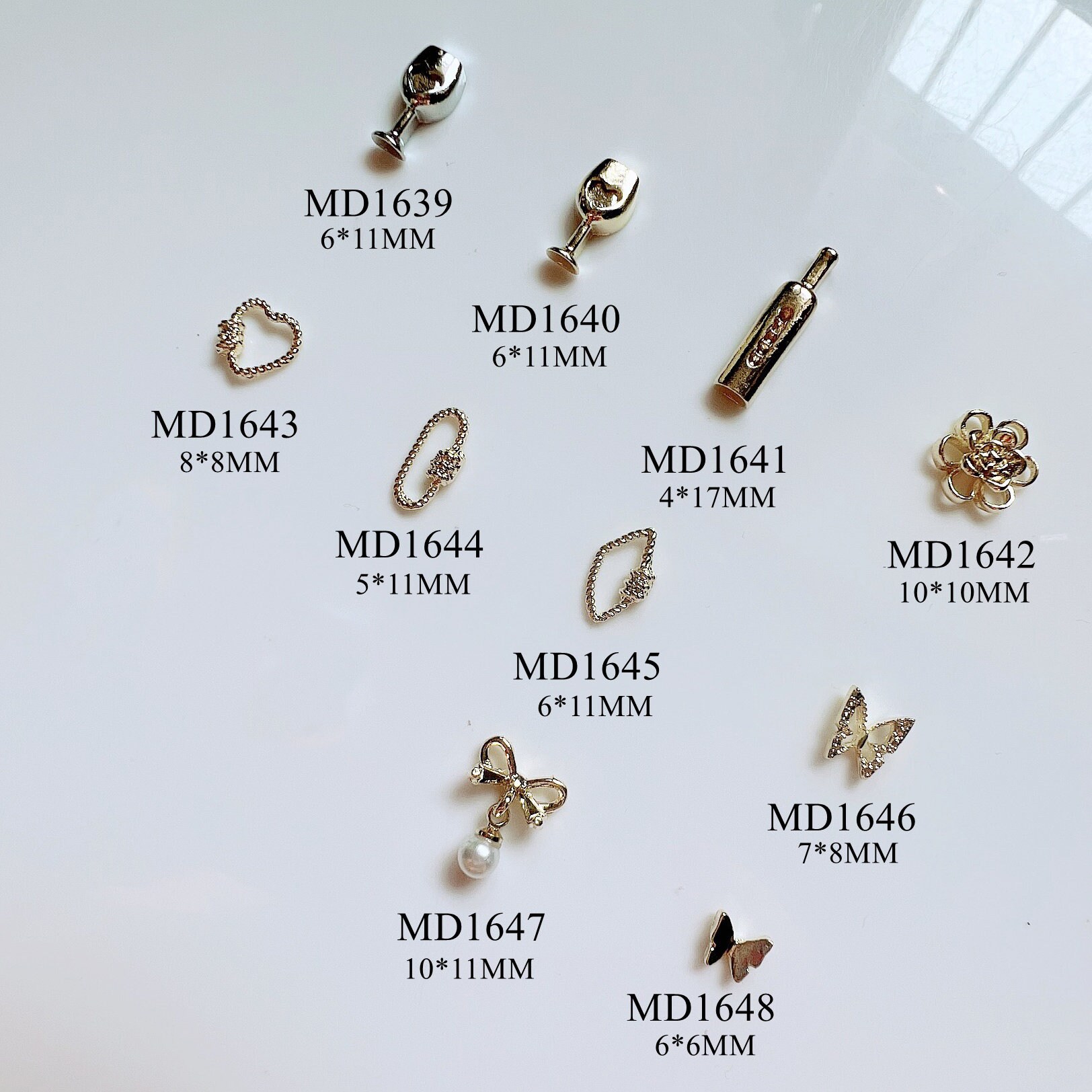 5 Stück Metall 3D Charms Dekoration Blume Schmetterling Schleife Brille Deko Mit Strass Nail Art von Etsy - NailAngel2019