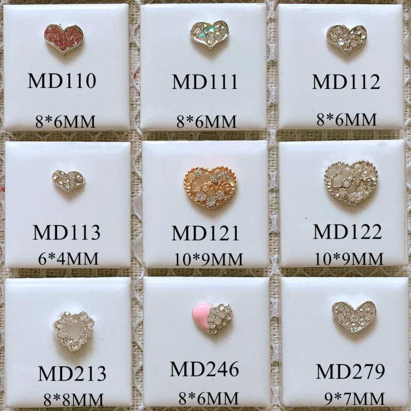 5 Stück Metall 3D Charms Dekoration Mit Strass Herz Deko Nail Art von Etsy - NailAngel2019