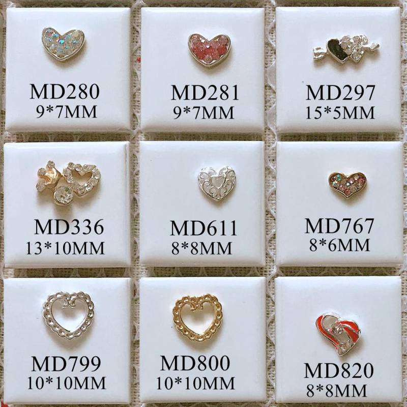 5 Stück Metall 3D Charms Dekoration Mit Strass Herz Deko Nail Art von Etsy - NailAngel2019