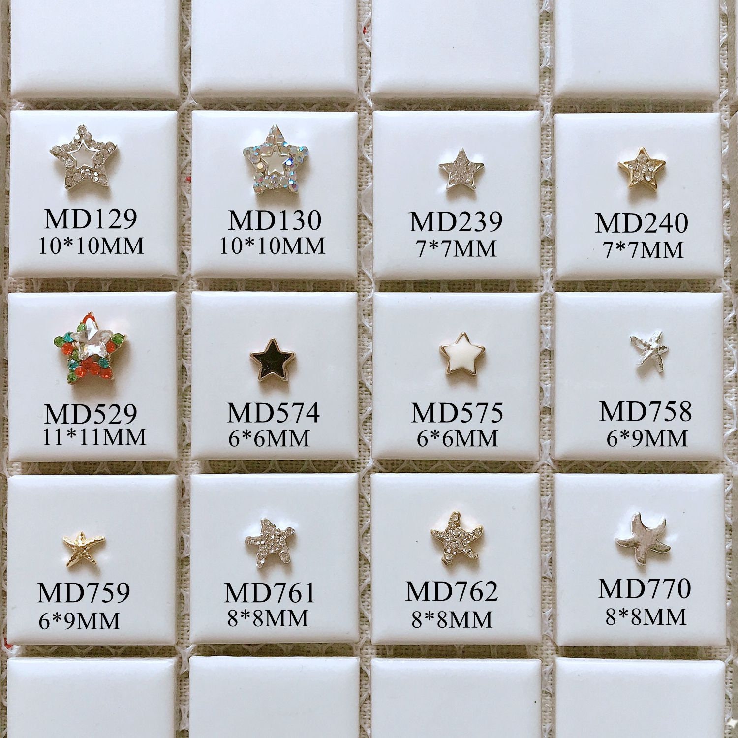 5 Stück Metall 3D Charms Dekoration Mit Strass Stern Deco Nail Art von Etsy - NailAngel2019