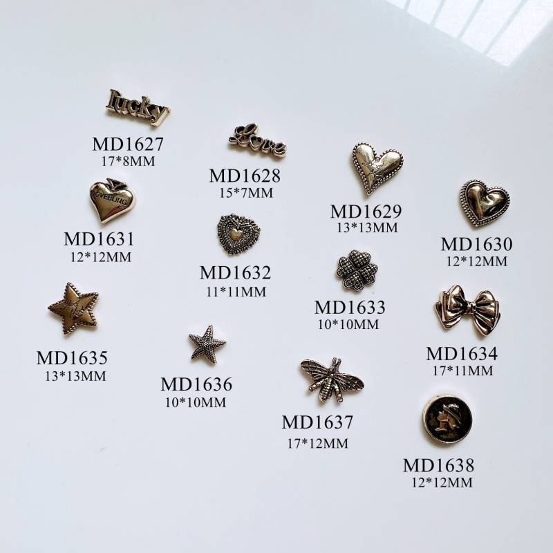 5 Stück Metall 3D Charms Dekoration Perle Blume Herz Oval Formen Nagelkunst Md1618-1626 von Etsy - NailAngel2019
