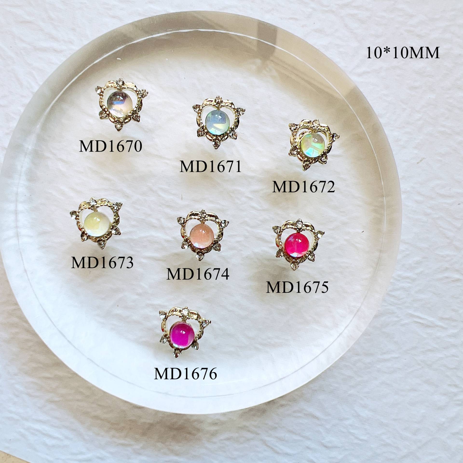 5 Stück Metall 3D Charms Dekoration Verschiedene Aurora Farbe Stein Herz Formen Nagelkunst Md1670-1676 von Etsy - NailAngel2019
