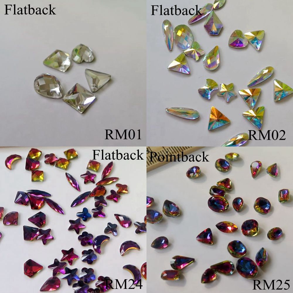5Pcs/Tasche Kristall Und Ab Farbe Regenbogen Mixed-Design Point-Back Flat-Back Sommer Edelstein Nagel Kunst von Etsy - NailAngel2019