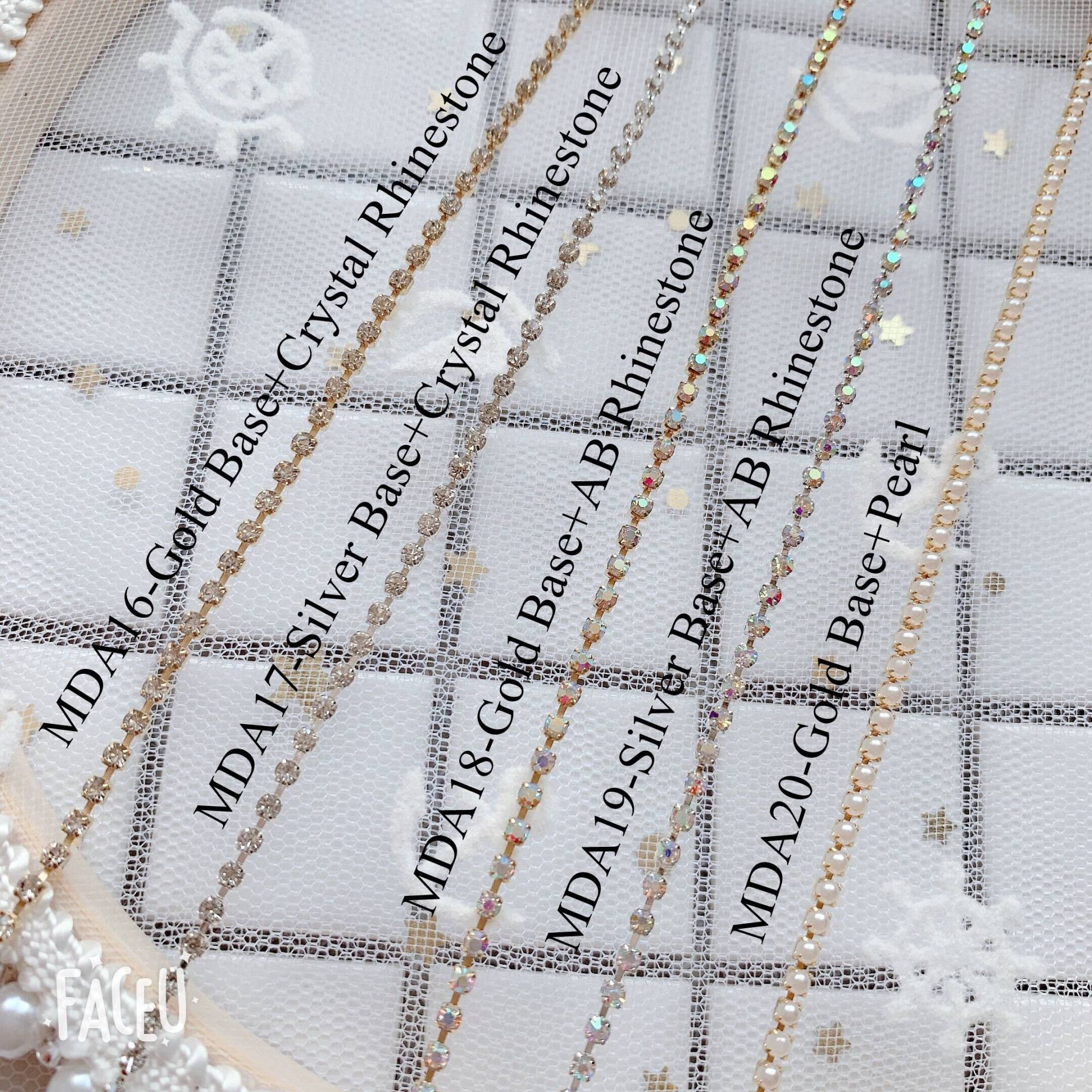 Ca.144Pcs 2mm Gold Und Silber Kette Mit Strass Perle Kristall Metall Nail Deco Mda16-20 von Etsy - NailAngel2019