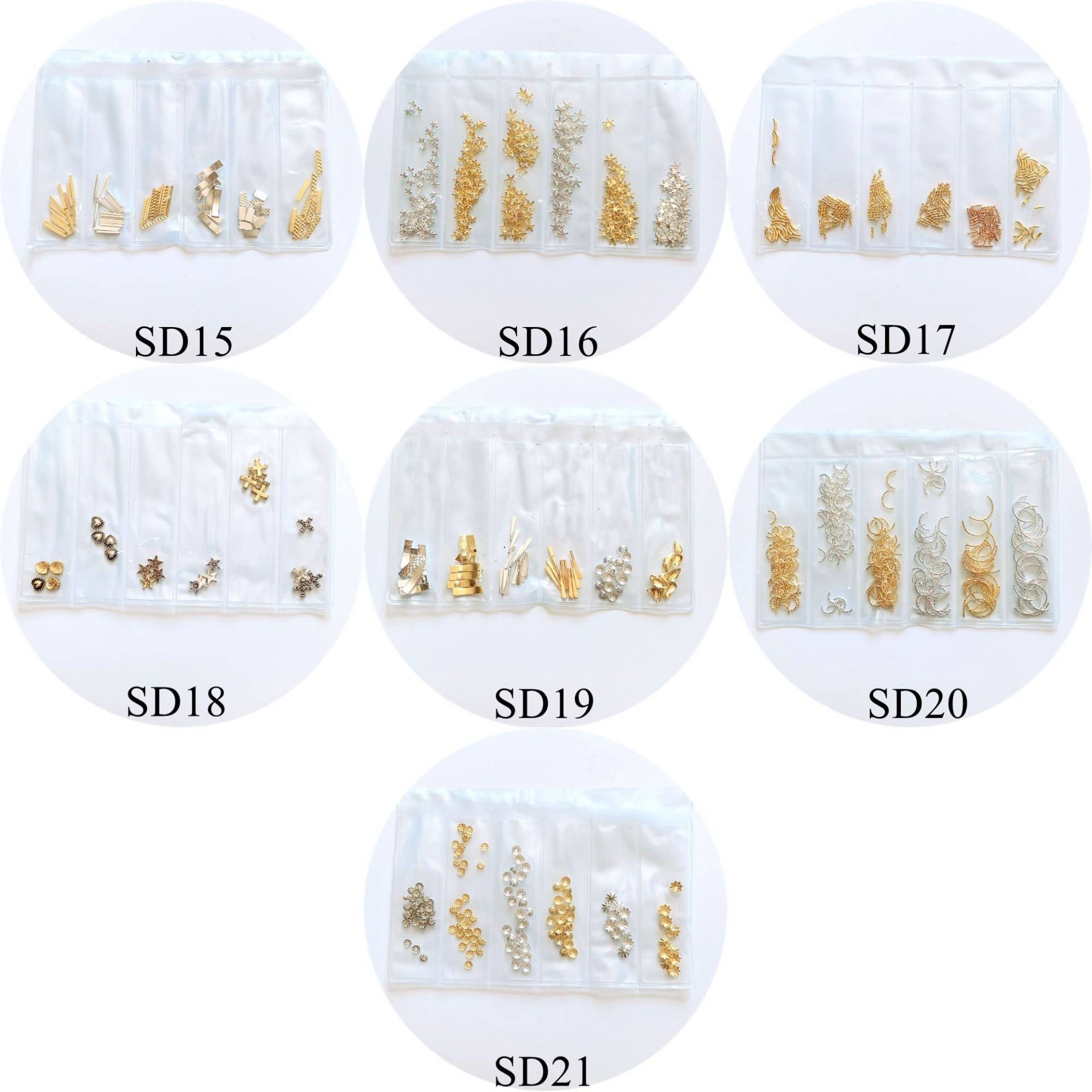 Ein Beutel Metallbolzen 6 Designs Pro Metalldekoblumen Gebogener Bolzendekorationssatz Sd15-21 von Etsy - NailAngel2019