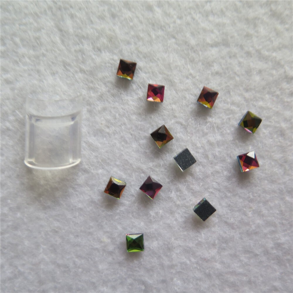 Rn-01/02 100Pcs/Tasche Einzelhandel 3D 4 4mm Quadrat 3 7mm Rechteck Flatback Bunte Glas Strass Nail Art Hot-Fix von Etsy - NailAngel2019