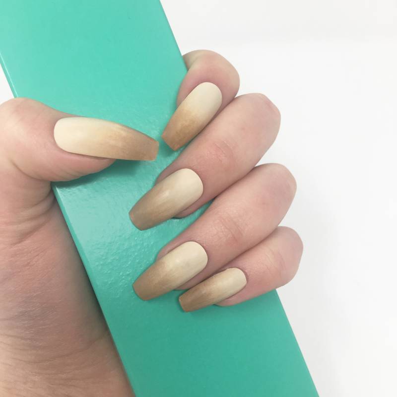 Braune Ombre Press On Nails Kurze Sarg-Falsche Nägel von Etsy - NailBella