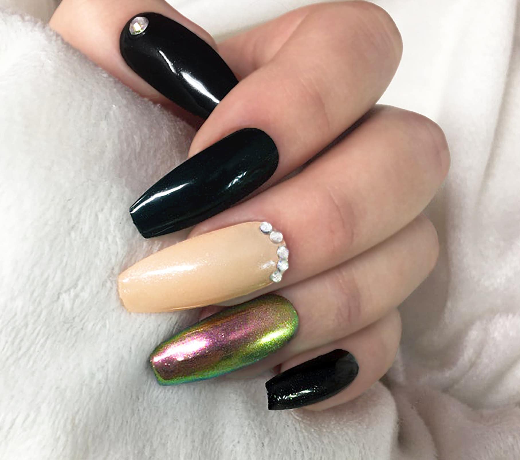 Chrom Press-On-Nägel Ombre-False-Nägel, Kurze Länge Chrom Press-On-Nägel Ombre-False-Nägel, Kurze Länge von Etsy - NailBella