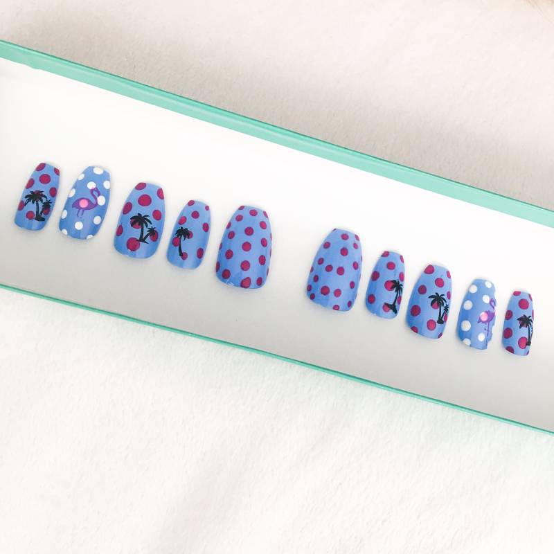 Polka Dot Flamingo Drücken Sie Auf Die Nägel | Individuelle, Kurze Fake Polka Dot Flamingo Drücken Sie Auf Die Nägel | Individuelle, Kurze Fake von Etsy - NailBella