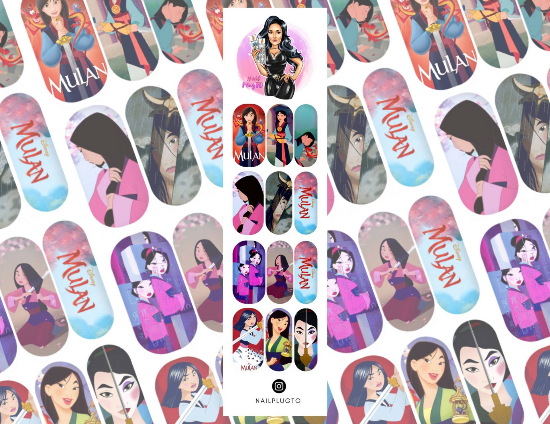 Mulan Nail Decals - Waterslide Art Sticker von Etsy - NailDecalDesigns