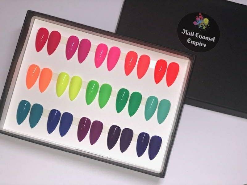 Neon Nägel | Helle Pastell Sommer Frühlingsnägel Drücken Sie Auf Die Falsche Künstliche Krallen von Etsy - NailEnamelEmpire