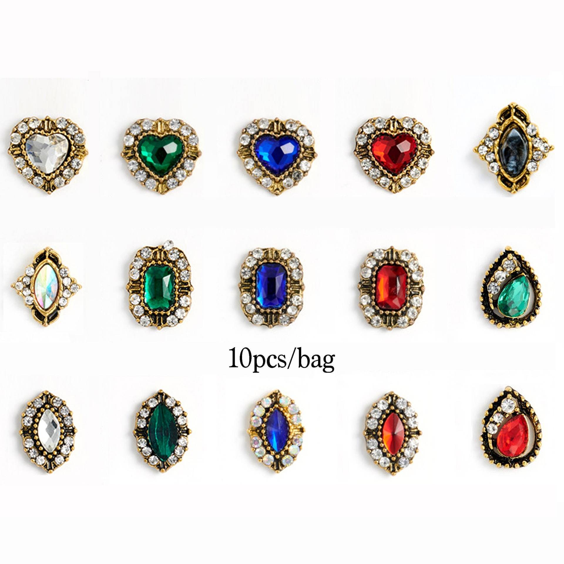 10 Stück Vintage Gem Nagel Charms 10 Stück Vintage Gem Nagel Charms von Etsy - NailQueenNYC