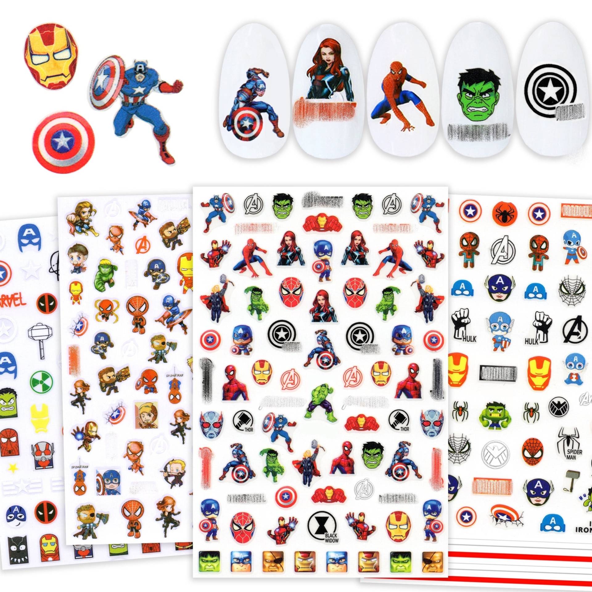 4 Bögen Super Hero Squad Nail Art Sticker | Fun Power Man Selbstklebende Nagelabziehbilder 4 Bögen Super Hero Squad Nail Art Sticker | Fun Power Man Selbstklebende Nagelabziehbilder von Etsy - NailQueenNYC