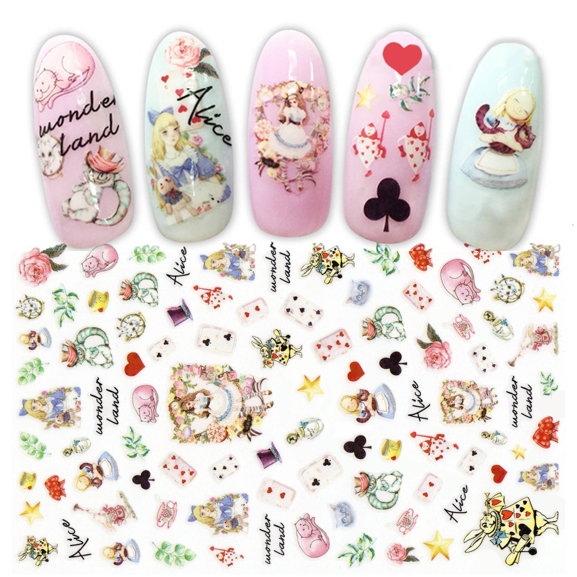 Alice Fantasy Wonderland Tea Party Nail Art Sticker | Alice's Adventure Handgezeichnete Aquarell Print Girl Decals Märchen Nägel Alice Fantasy Wonderland Tea Party Nail Art Sticker | Alice's Adventure Handgezeichnete Aquarell Print Girl Decals Märchen Nägel von Etsy - NailQueenNYC