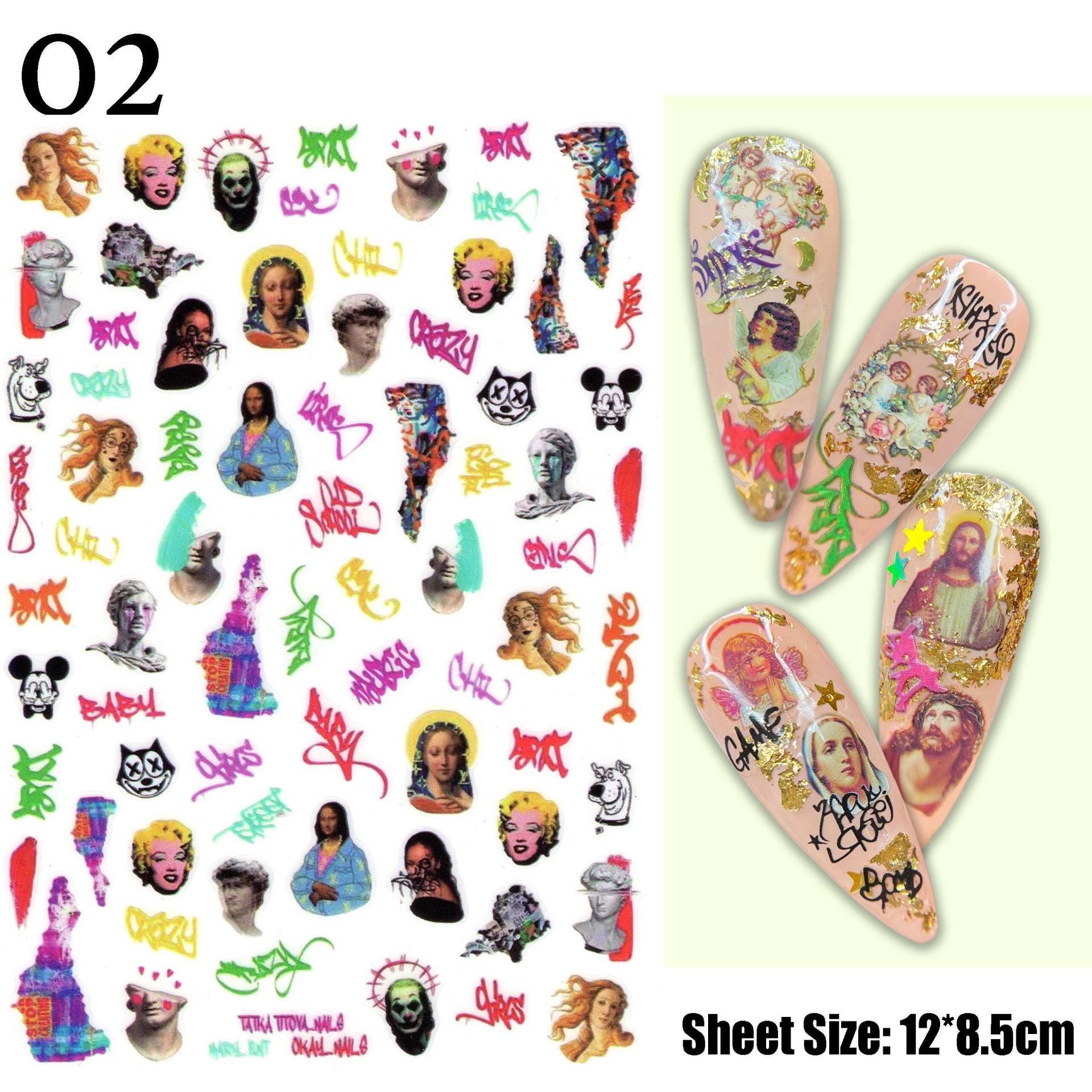 Classic Meets Pop Art Nail Sticker #02 | Street Graffiti Clip Mona Lisa Venus Joker Nägel Selbstklebende Ultradünne Nagelabziehbilder Classic Meets Pop Art Nail Sticker #02 | Street Graffiti Clip Mona Lisa Venus Joker Nägel Selbstklebende Ultradünne Nagelabziehbilder von Etsy - NailQueenNYC
