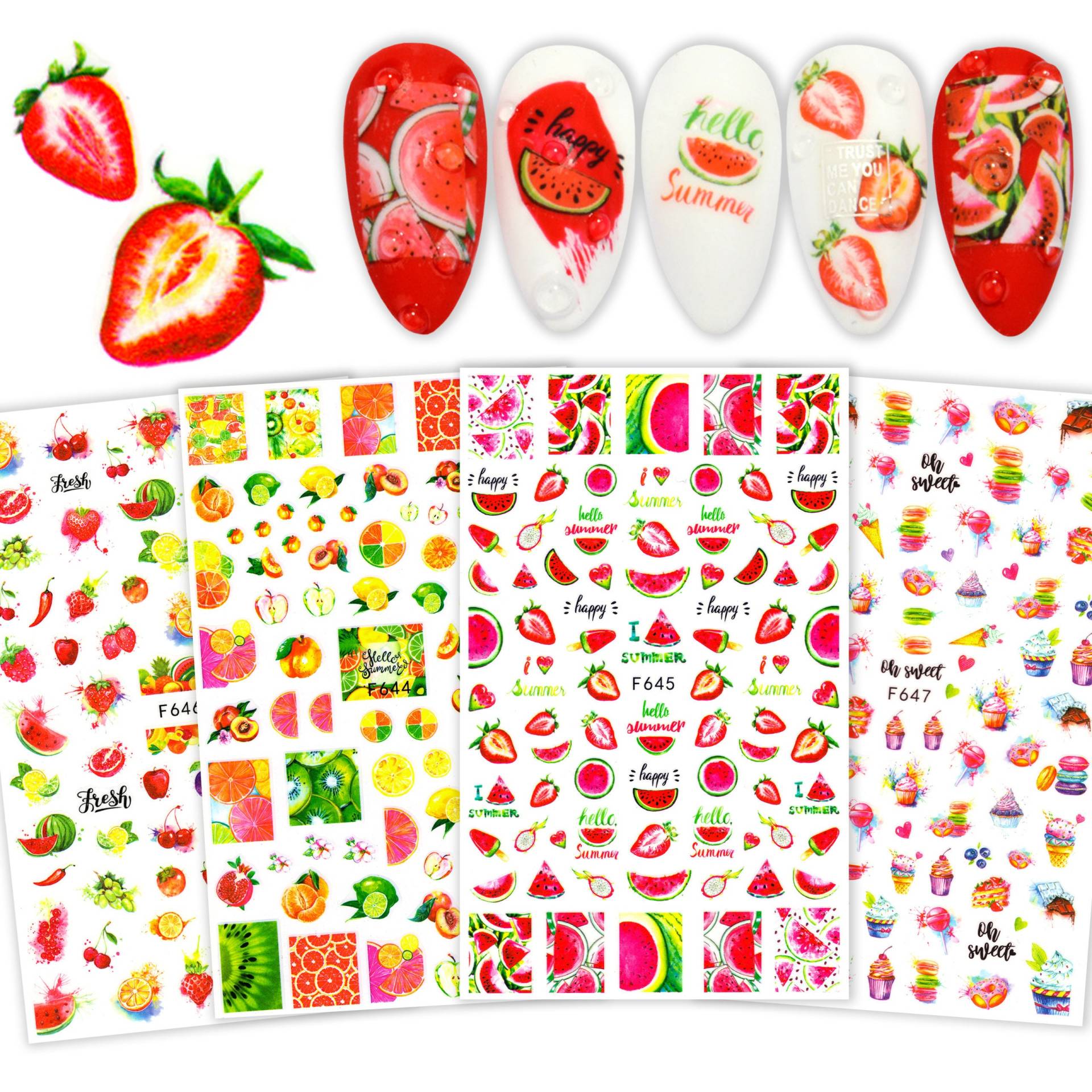Erdbeere Wassermelone Frucht Nagel Aufkleber | Lemon Citrus Kiwi Drachenfrucht Abziehbilder Aquarell Kirsche Eis Dessert Nail Wraps Erdbeere Wassermelone Frucht Nagel Aufkleber | Lemon Citrus Kiwi Drachenfrucht Abziehbilder Aquarell Kirsche Eis Dessert Nail Wraps von Etsy - NailQueenNYC