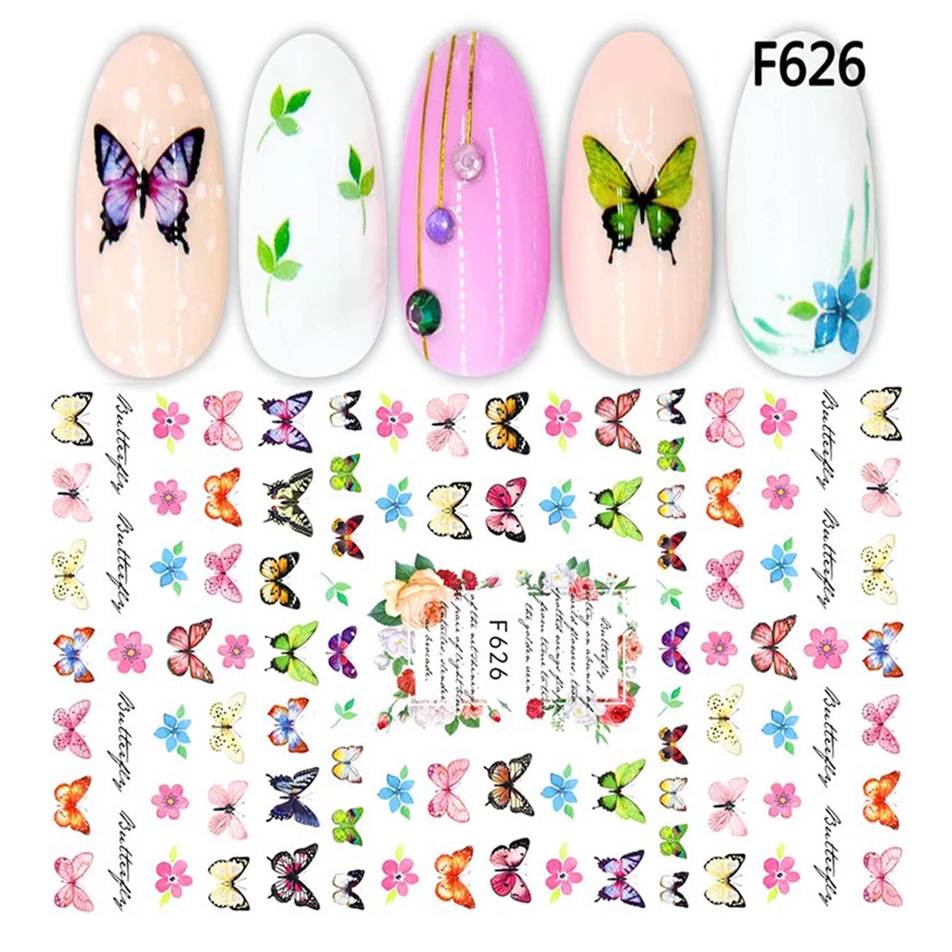 Garten Schmetterling Nail Art Sticker | Lila Rosa Blumen Selbstklebende Nagelabziehbilder Große Blätter Wraps Waterslide Garten Schmetterling Nail Art Sticker | Lila Rosa Blumen Selbstklebende Nagelabziehbilder Große Blätter Wraps Waterslide von Etsy - NailQueenNYC