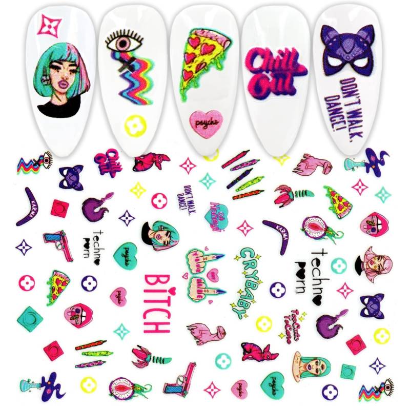 Geh Nicht, Tanz Lustige Clip Art Nagel Aufkleber | Selbstklebende Drunk Bad Girl Party Nägel von Etsy - NailQueenNYC