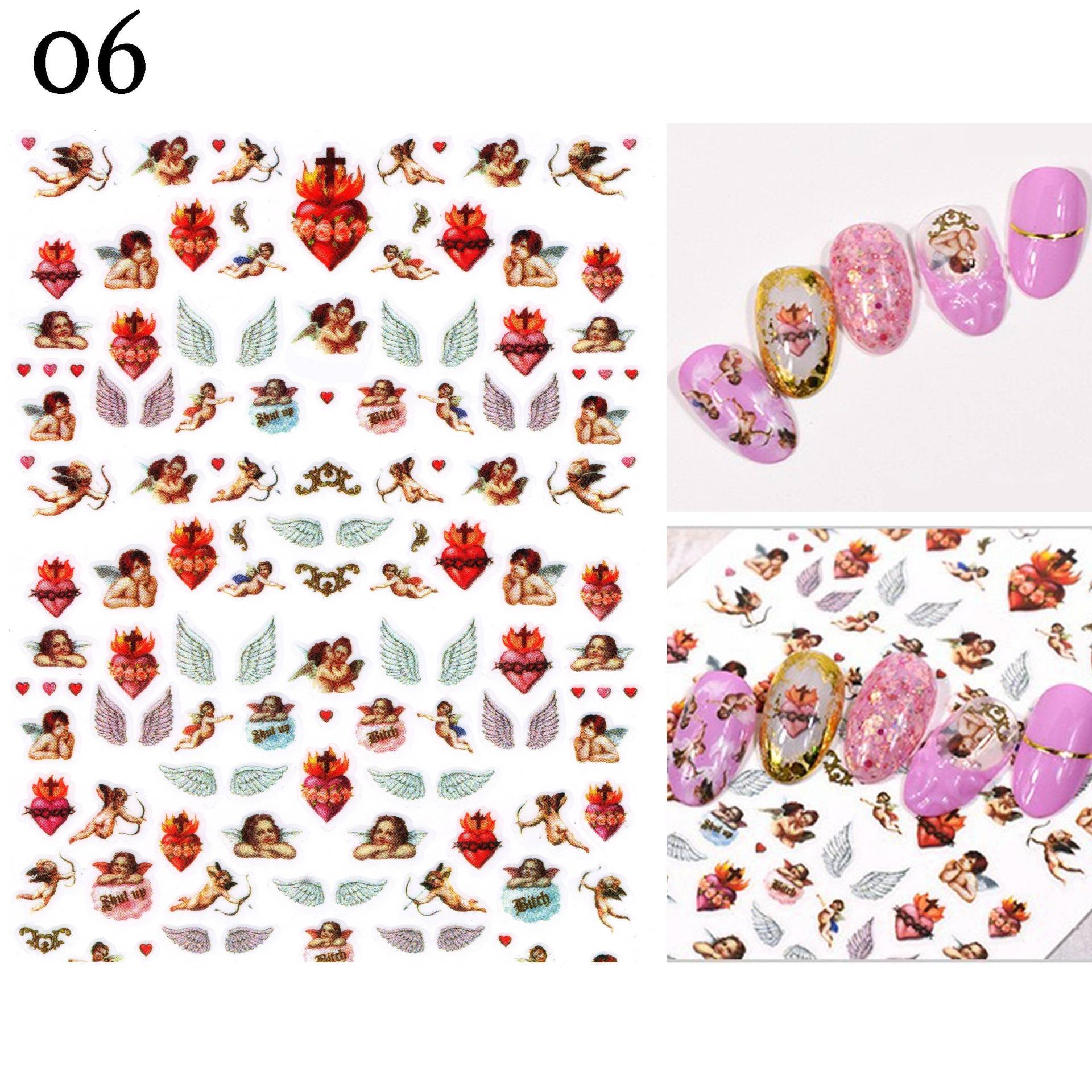 Hearts On Fire Engel Amor Cherub Flügel Nail Art Sticker | Selbstklebende Nagelabziehbilder Hearts On Fire Engel Amor Cherub Flügel Nail Art Sticker | Selbstklebende Nagelabziehbilder von Etsy - NailQueenNYC