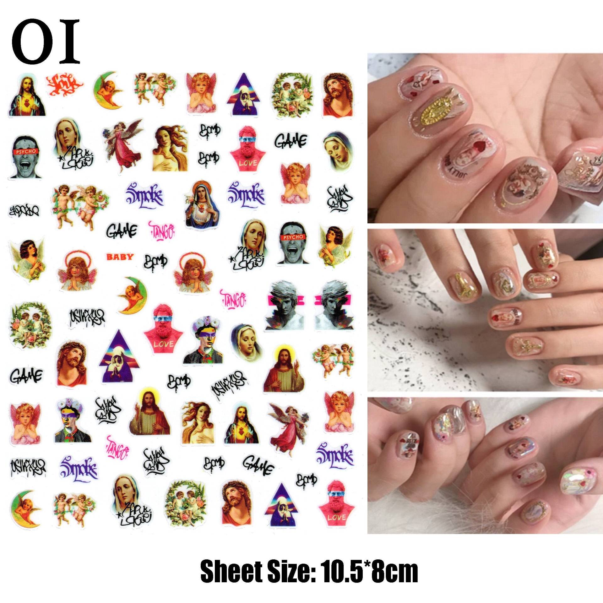 Klassisch Trifft Pop Art Nail Sticker #01 | Street Graffiti Clip Engel Cherub Saint Mary Jesus Religiöse Nägel Selbstklebende Nagelabziehbilder Klassisch Trifft Pop Art Nail Sticker #01 | Street Graffiti Clip Engel Cherub Saint Mary Jesus Religiöse Nägel Selbstklebende Nagelabziehbilder von Etsy - NailQueenNYC
