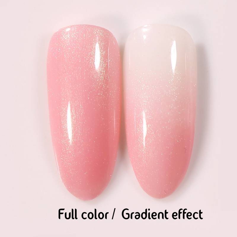 Koralle Flamingo Gel Nagellack 15Ml | Soak-Off Uv/Led Polish Semi-Sheer Pfirsich Pink Jelly Holografisch Mit Grün-Zu-Gold Farbe Sparkle E1-04 von Etsy - NailQueenNYC